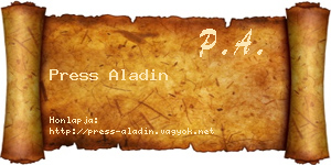 Press Aladin névjegykártya
